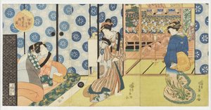Furuichi in Ise: Dance in the Bizenya Restaurant from the Series "Famous Restaurants in the Provinces" by Utagawa Kunisada