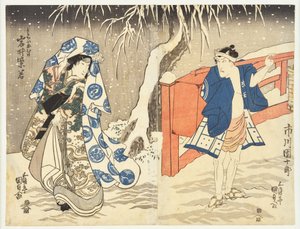 Secret Meeting in the Snow by Utagawa Kunisada