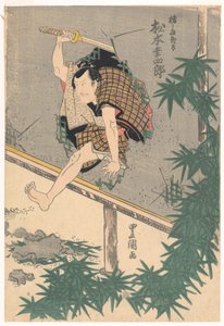 Matsumoto Koshiro Leaping through a Wall by Utagawa Kunisada
