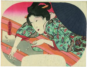 Beauty Dropping Bodhisattva Jizō Prayer Slips into the Sumida River to Calm the Spirits of the Drowned by Utagawa Kuniyoshi