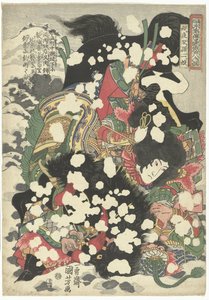 Boyasha Sonnijo (One of the 108 Heroes of the Popular Suikoden series) (Tsuzoku Suikoden Goketsu Hyakuhachinin no Hitori series) by Utagawa Kuniyoshi