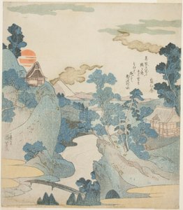 Distant View of Mount Fuji at Dawn from Hakone by Utagawa Kuniyoshi