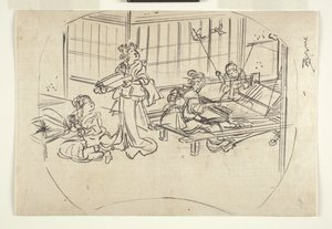 Weaving on a Loom by Utagawa Kuniyoshi