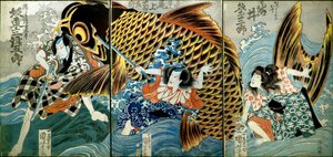 Iwai Kumesaburō II as Katsushika no Ojū by Utagawa Kuniyoshi