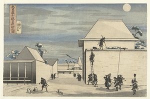 Night Attack in the Eleventh Act of the Chushingura Play by Utagawa Kuniyoshi