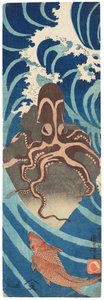 Octopus on a Rock, c.1837 by Utagawa Kuniyoshi