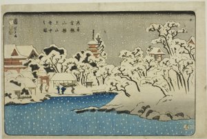 Snow on Benten Hill at Kinryuzan Temple in Asakusa by Utagawa Kuniyoshi