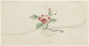 Branch with Red Camellia by Utagawa Kuniyoshi