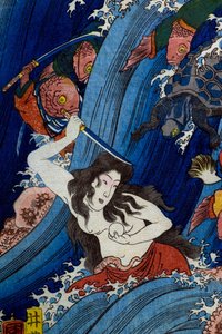 Tamatori-hime Stealing the Sacred Jewel from the Dragon Palace by Utagawa Kuniyoshi