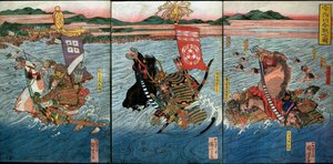 The Battle at Uji River by Utagawa Kuniyoshi
