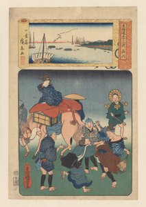 The Station Shinagawa (The Fifty-Three Stations of the Tokaido Road) by Utagawa Kuniyoshi
