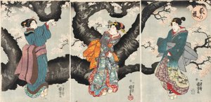 Cherry Blossoms at Night by Utagawa Kuniyoshi