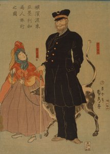 American Merchant Strolling in Yokohama, 1861