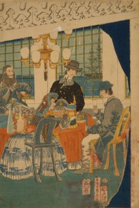 Parlour of a Foreign Mercantile House in Yokohama, 1861 by Utagawa Sadahide
