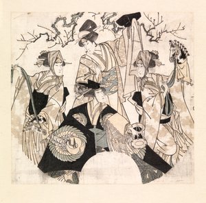 Actors Performing Stage Dance of the Four Onnagatas