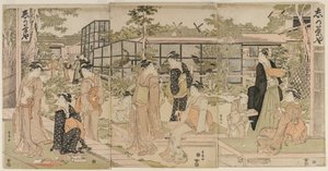 Visitors to the Shika Tea House, early 1790s by Utagawa Toyokuni