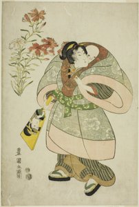 Pinks: Nurse and Baby, from an Untitled Series of Beauties and Flowers by Utagawa Toyokuni I