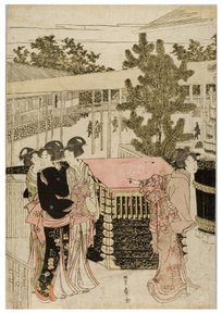 New Year Pilgrimage to Myohoji in Horinouchi, Edo by Utagawa and Toyokuni Utagawa Toyohiro