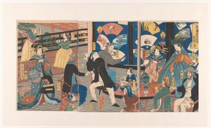 Foreigners During a Drinking Party at the Gankiro Teahouse