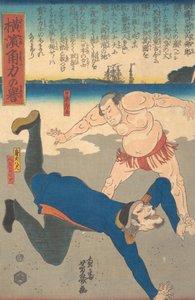 Sumo Wrestler Tossing a Foreigner