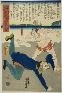 Wrestler overthrowing Frenchman