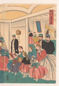 Foreigners Entertaining Themselves at a Banquet by Utagawa Yoshikazu