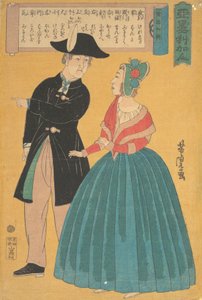 American Couple, 1860 by Utagawa Yoshitora