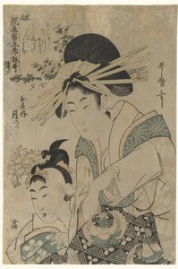 Tanabata: The Courtesan Tsukioka from the Tamaya House by Utamaro (II) , Kitagawa (attributed to)