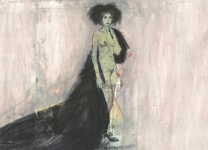 Dramatic Nude in Cloak