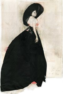 Elegant Woman Black Hat by Ute Rathmann