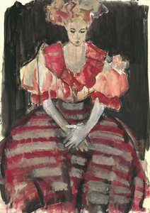 Elegant Woman in Red by Ute Rathmann