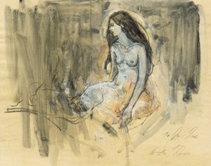 Pensive Nude Drawing