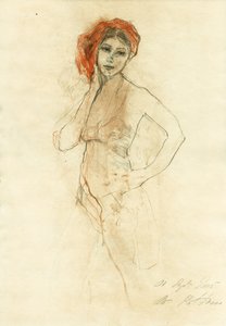 Pensive Woman Red Turban