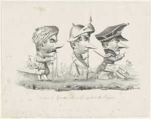 Caricature of the Rotterdam Militia, 1830 by V. Dubrulle