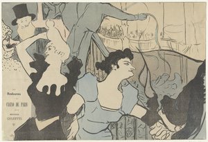 Poster Announcing Masked Ball in Casino of Paris with Portraits of Cha-u-kao and Yvette Guilbert