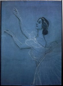 The Ballerina Anna Pavlova in the Ballet Les Sylphides (detail) by Valentin Aleksandrovich Serov
