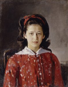 Portrait of Lyudmila Anatolyevna Mamontova 1874-1937 by Valentin Aleksandrovich Serov