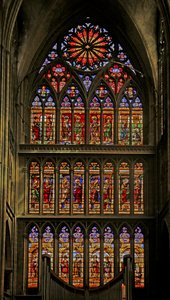 South window depicting the Church Fathers, Saints and early Bishops of Metz