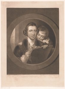Portrait of Artist Benjamin West with His Son Raphael by Valentine Green
