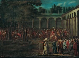 The Ambassadorial Delegation Passing through the Second Courtyard of the Topkapi Palace by Vanmour