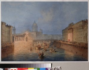 Illumination of the Moika River in Saint Petersburg by Vasili Semenovich Sadovnikov