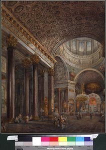 Interior View of the Kazan Cathedral in St. Petersburg by Vasily Semyonovich Sadovnikov by Vasili Semenovich Sadovnikov