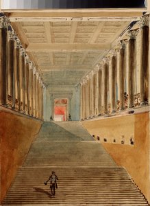 The Grand Staircase of the Winter Palace in Saint Petersburg by Vasili Semenovich Sadovnikov