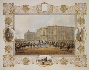 Review of the Horse-Guardsmen Regiment in Front of the Winter Palace, 1850s