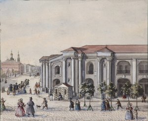 The Saint Petersburg Great Gostiny Dvor Merchant Yard by Vasili Semenovich Sadovnikov