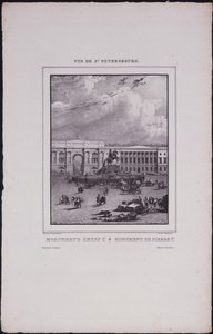 Views of Saint Petersburg. The equestrian statue of Peter the Great on Senate Square