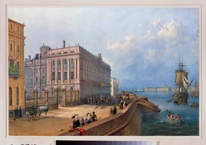 View of the Neva Quay and the Marble Palace in Saint Petersburg