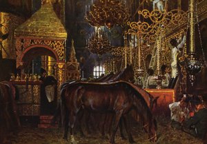 In the Cathedral of Ouspegnia by Vasili Vasilievich Vereshchagin