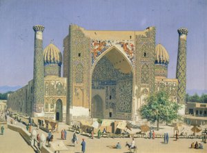 Medrasah Shir-Dhor at Registan place in Samarkand