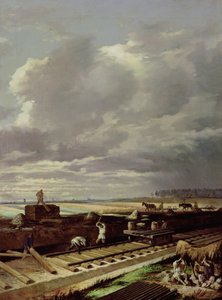 Building Work on a Railway Line, 1871